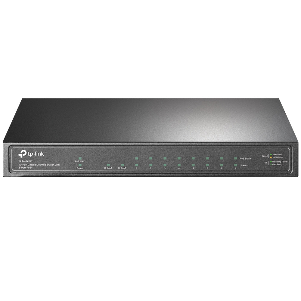 Network - TP-Link 10 Port Gigabit Ethernet Switch with 8 Port PoE+ total budget 63w